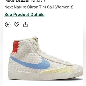 Nike blazer mid ‘ 77 next nature hemp shoes-size 8 women’s high top tennis shoes